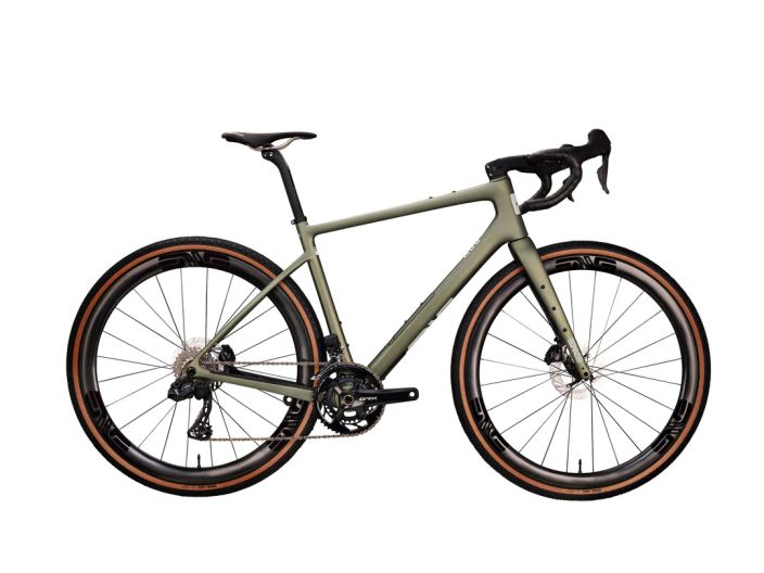 Enve MOG Topo Green Sram Force XPLR E1 58 Runko: Enve Mog Vaihteet: 1x13 Kampisarja: SRAM Force 1 AXS XPLR E1 DUB Kasetti: