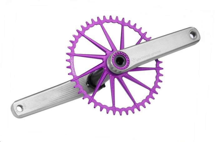 Garbaruk Gravel crankset 170mm DM Aero Chainring 44T Silver/Violet DUB 29mm (DUB) 170mm Silver/Violet 44T DM Aero chainring