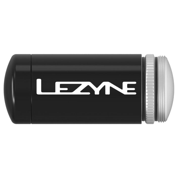 Lezyne TUBELESS KIT Alumiinisen sailytysrasian sisalla kaikki tarvittava Sisaltaa: kahvan, rengaspiikin,