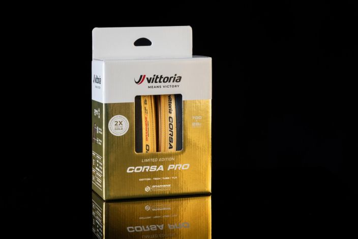 Rengas Vittoria Corsa PRO Gold Limited Edition 28-622 Only one bicycle tire can claim the title of winningest tire of 2023.