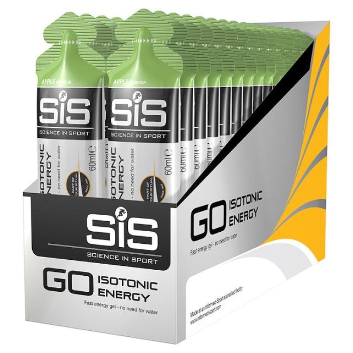 GO isotonic energy energiageeli Apple laatikko Helppokayttoinen, ei tarvitse vetta lisaksi. 22g nopeasti imeytyvaa