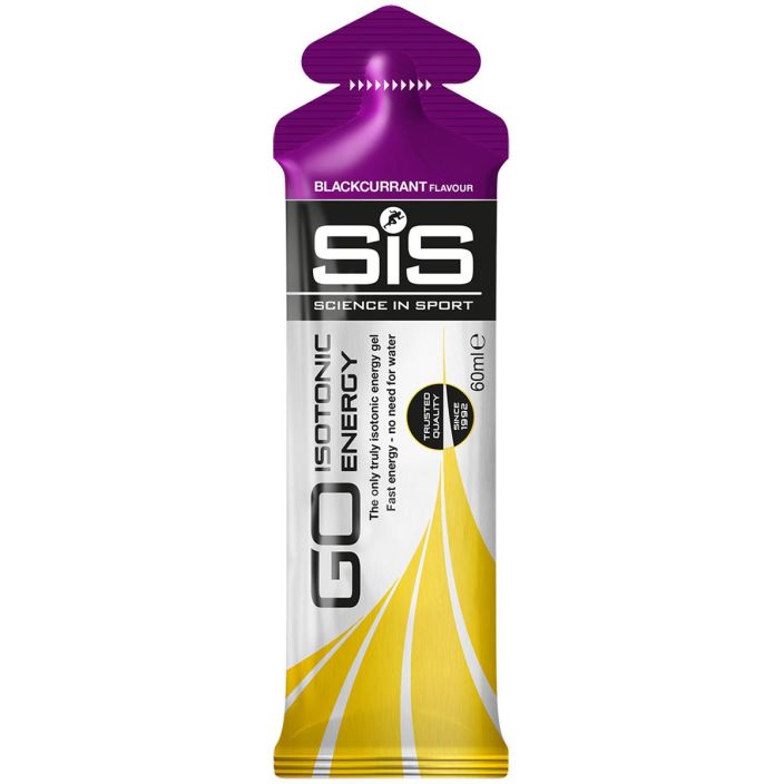 GO Isotonic energiageeli Blackcurrant Helppokayttoinen, ei tarvitse vetta lisaksi. 22g nopeasti imeytyvaa hiilihydraattia.